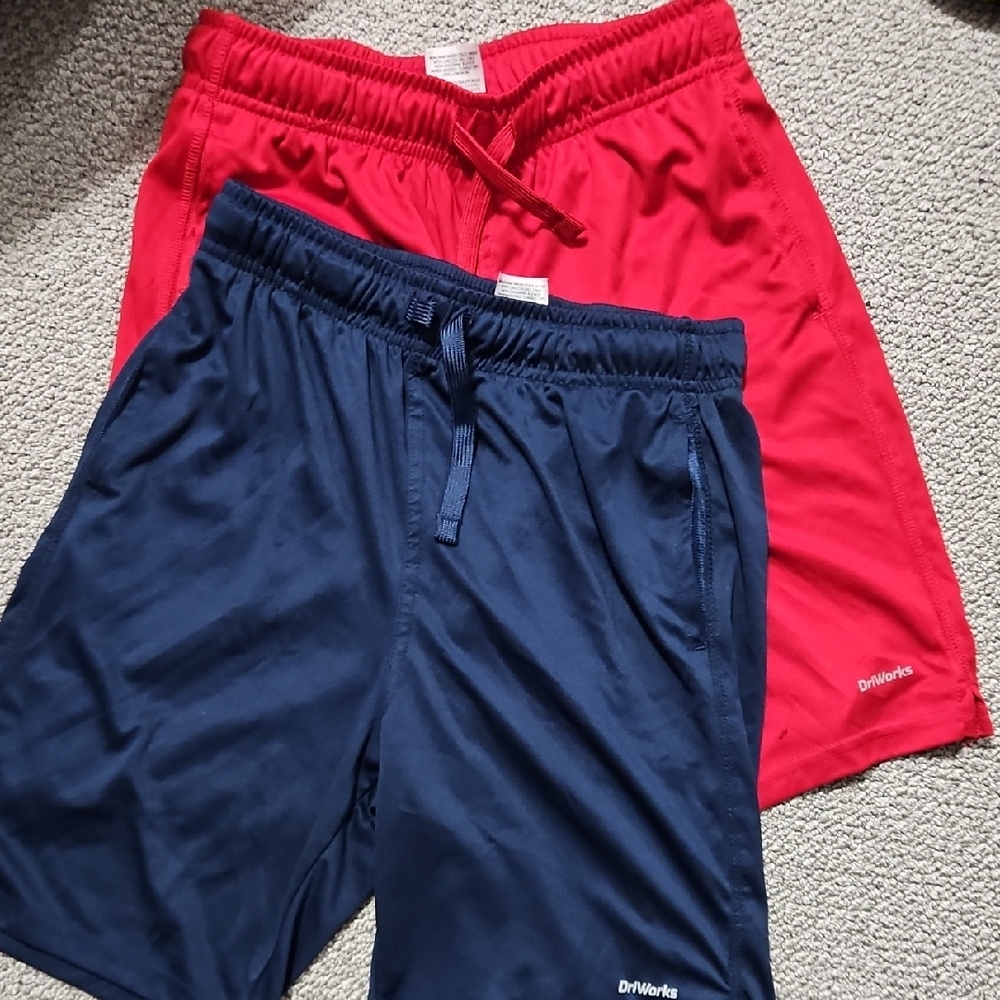 Boys Athletic Works Red and Blue Athletic Shorts Lightweight Size L 10/12 #4